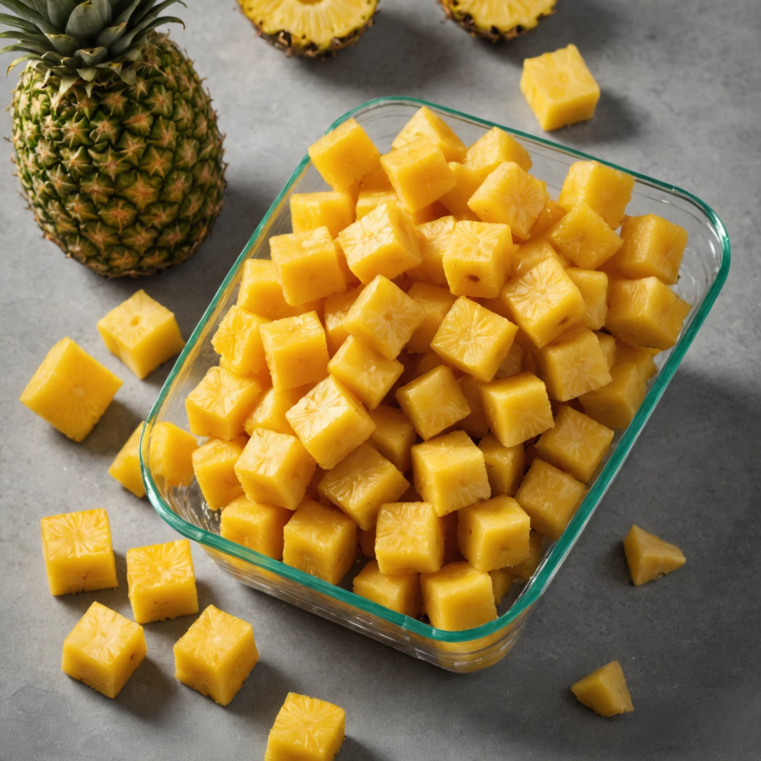 Fresh Pineapple Chunks recommended for Tropical Green Athlete Fuel Smoothie with Spirulina and Pineapple