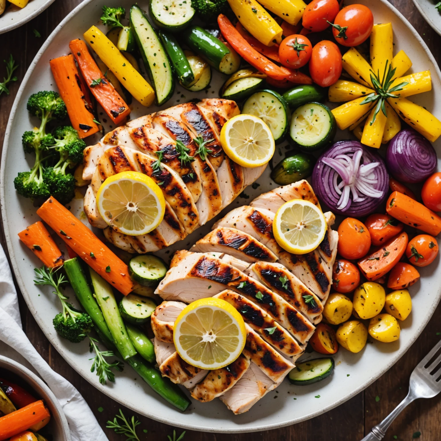 Grilled Lemon Herb Chicken with Roasted Vegetables