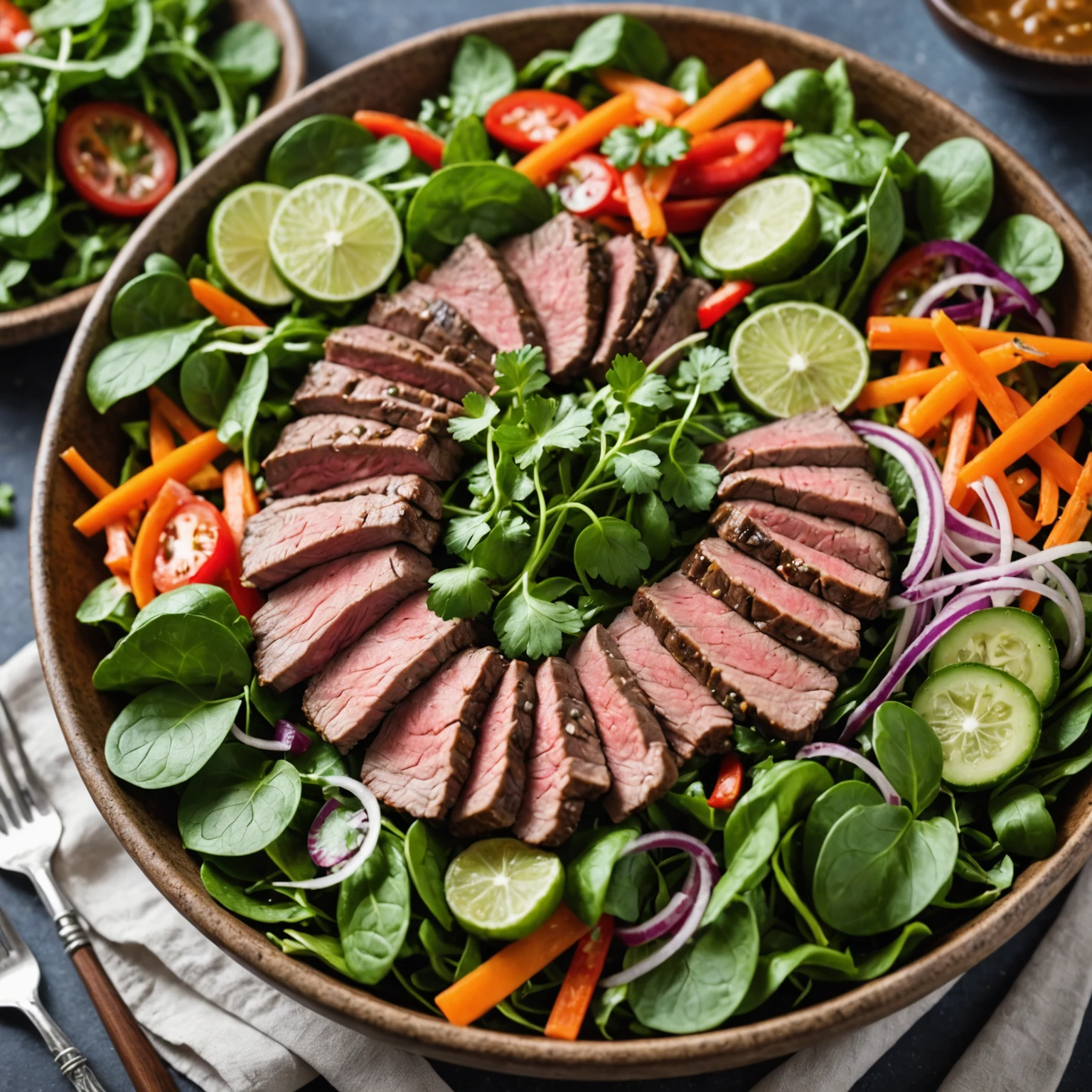 Spicy Thai Beef Salad with Crunchy Vegetables