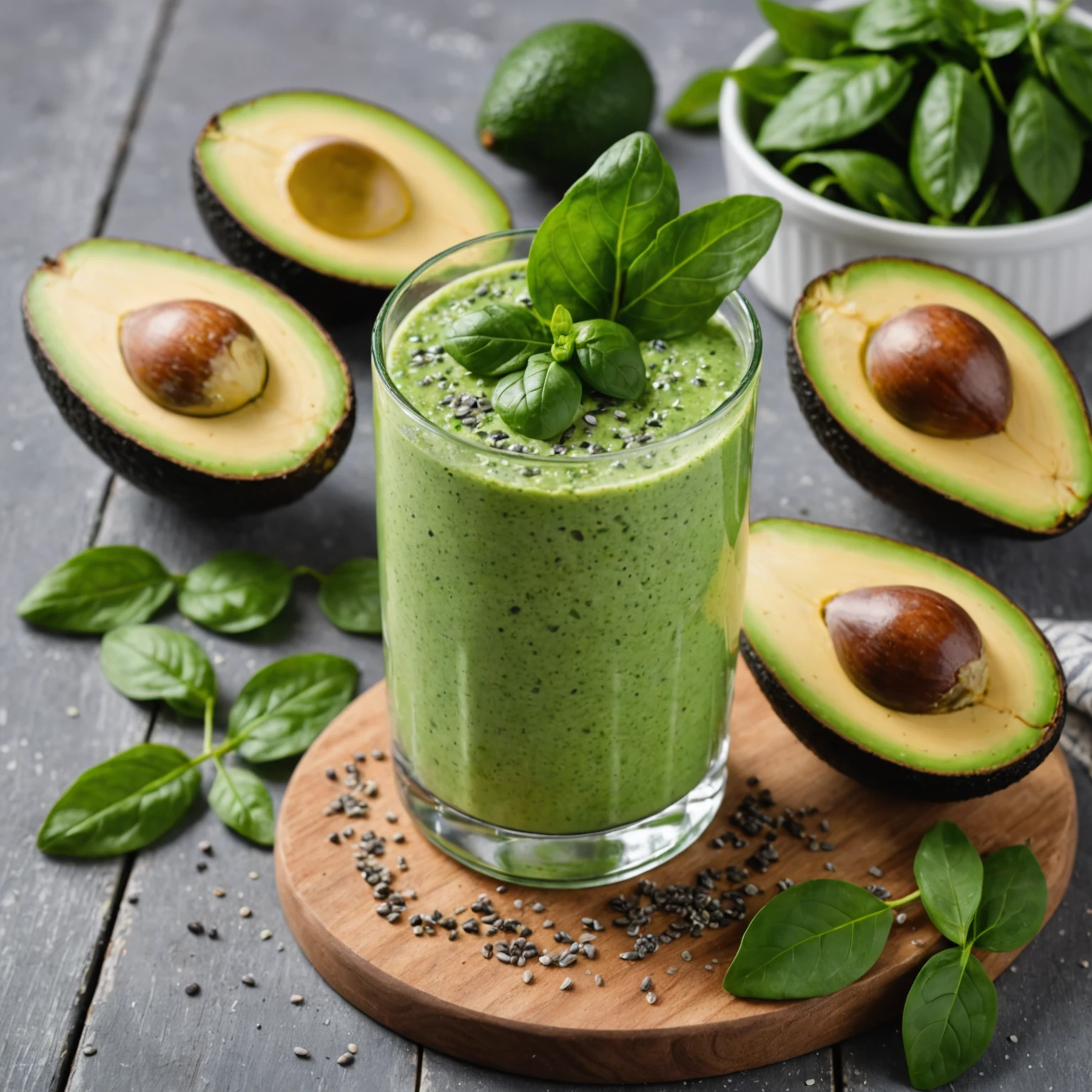 Creamy Avocado and Spinach Vegan Smoothie