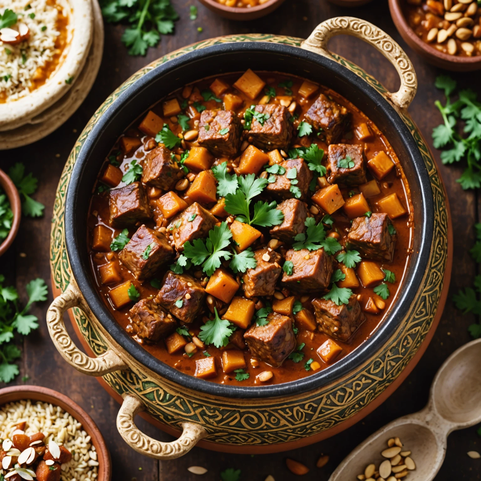 Spiced Moroccan Lamb Tagine with Apricots and Almonds