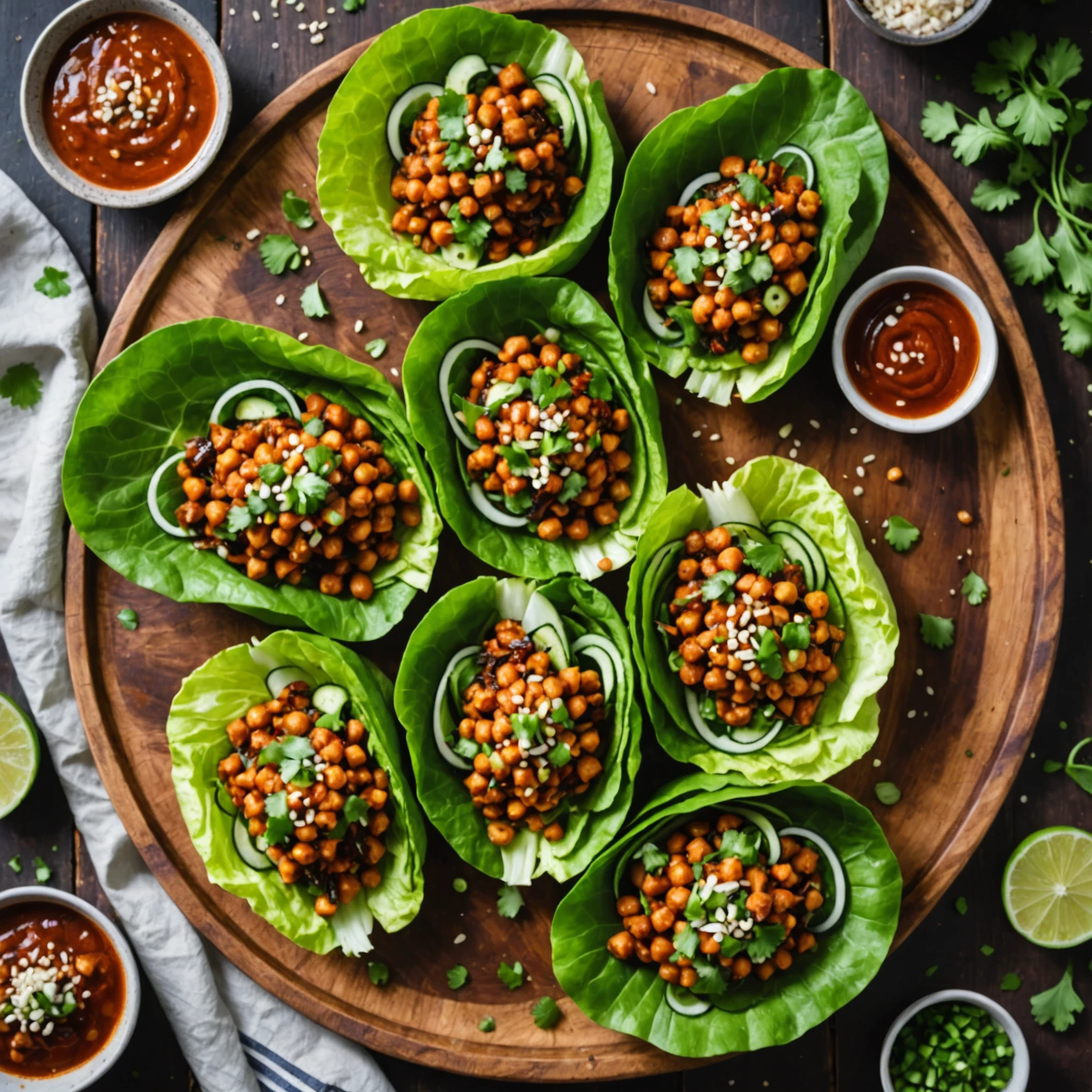 Spicy Korean BBQ Chickpea Lettuce Wraps