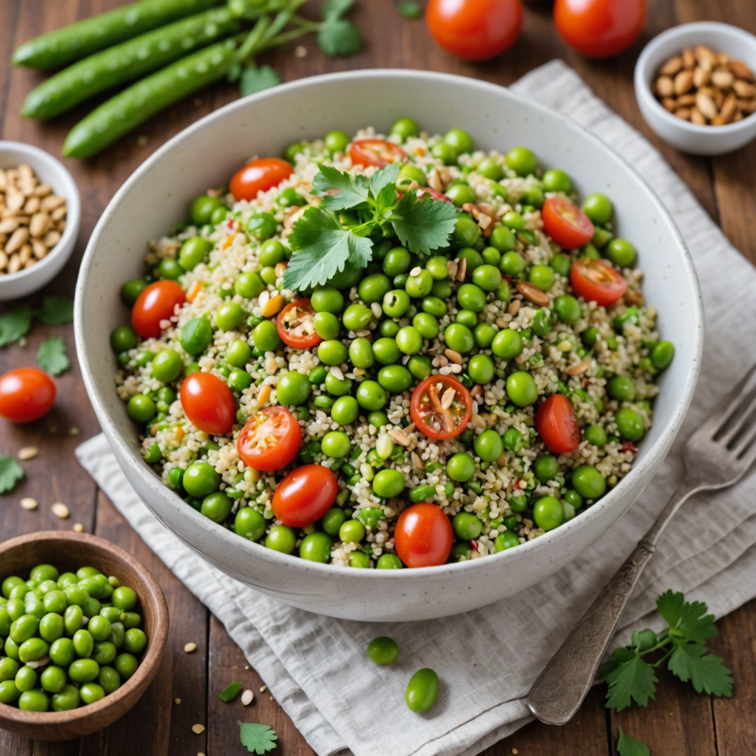 Herbed Quinoa and Edamame Salad with Citrus Vinaigrette