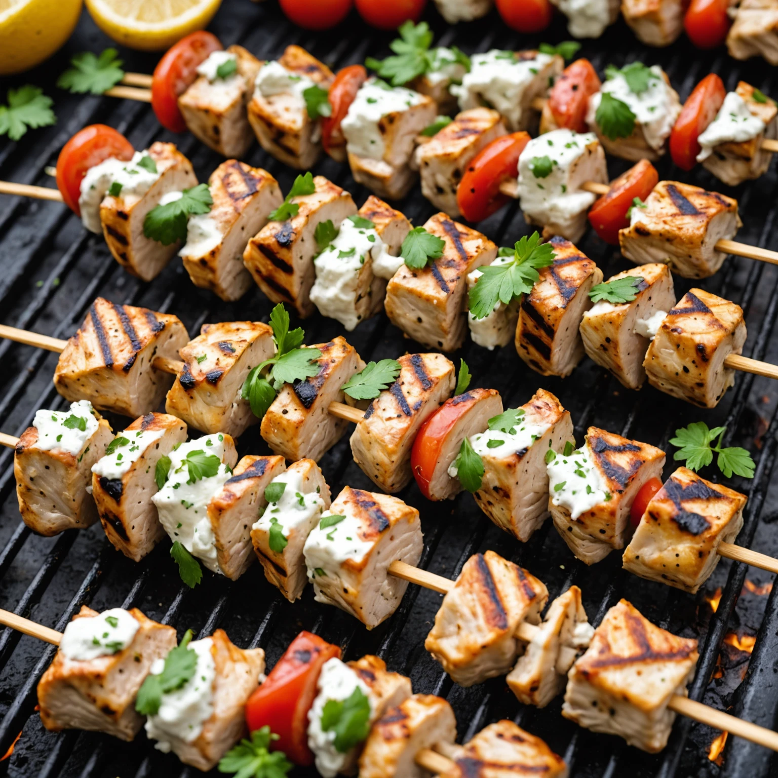 Greek Yogurt and Herb Marinated Chicken Souvlaki Skewers