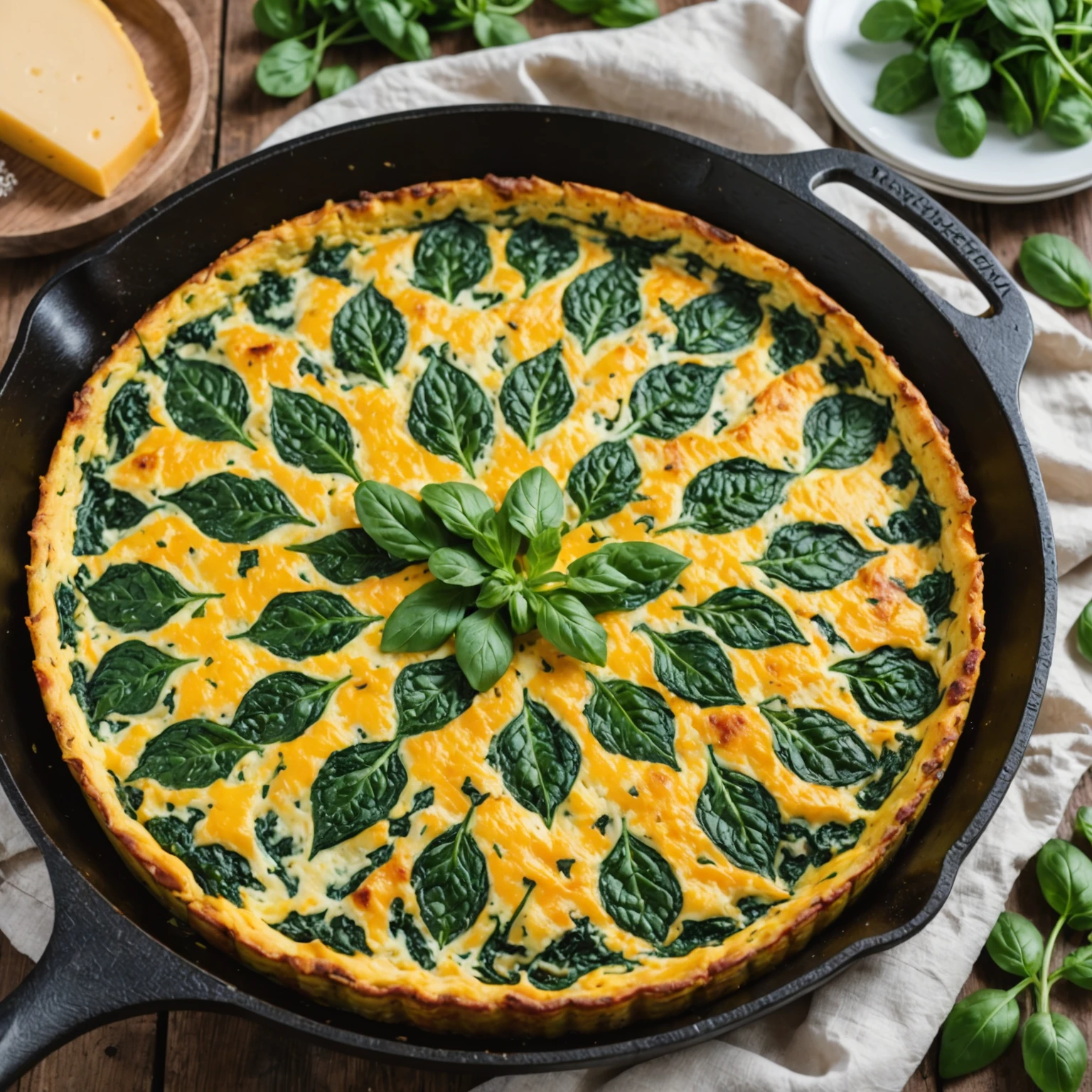 Keto-Friendly Cauliflower and Spinach Breakfast Frittata