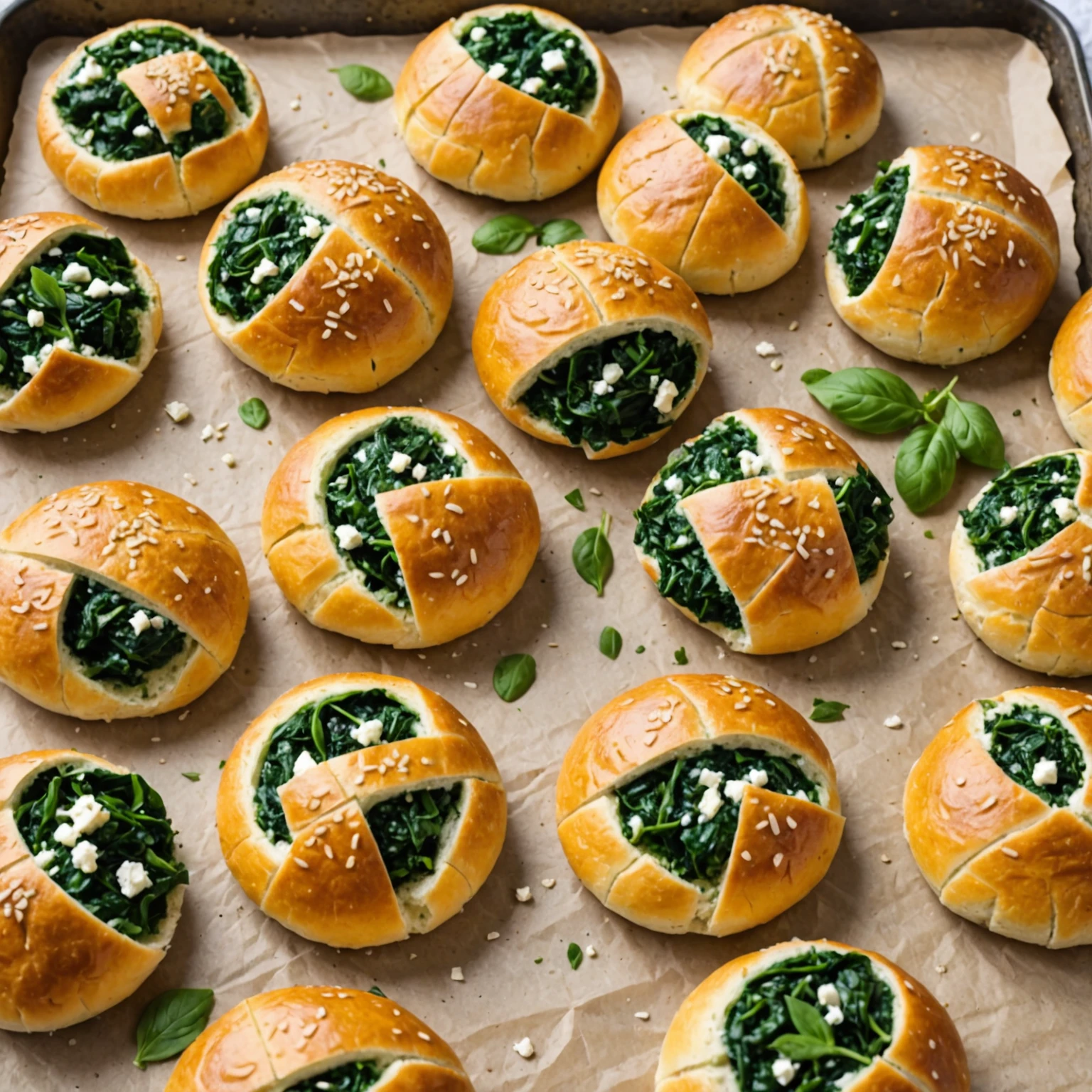 Savory Spinach and Feta Keto Bread Rolls