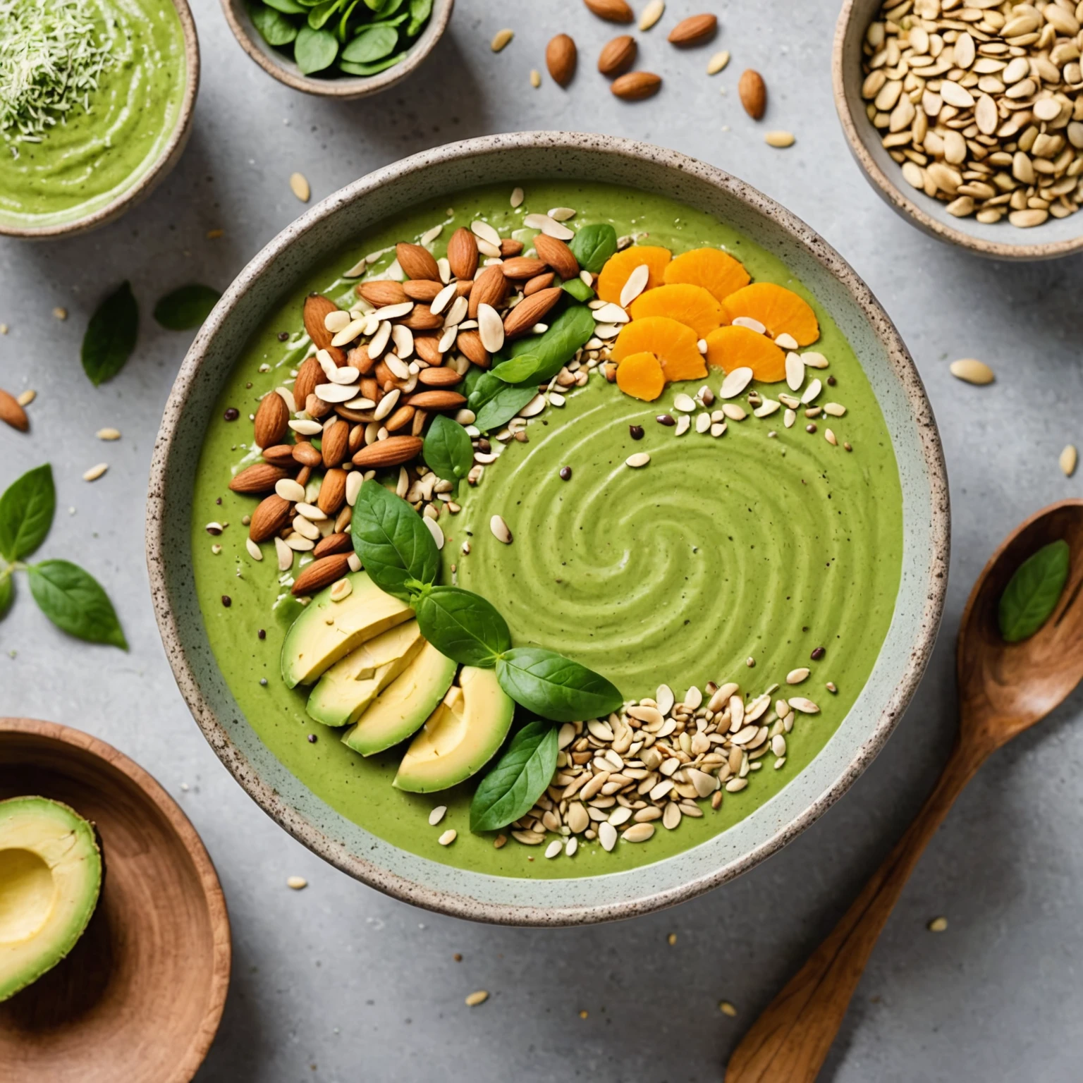 Matcha and Avocado Protein Smoothie Bowl