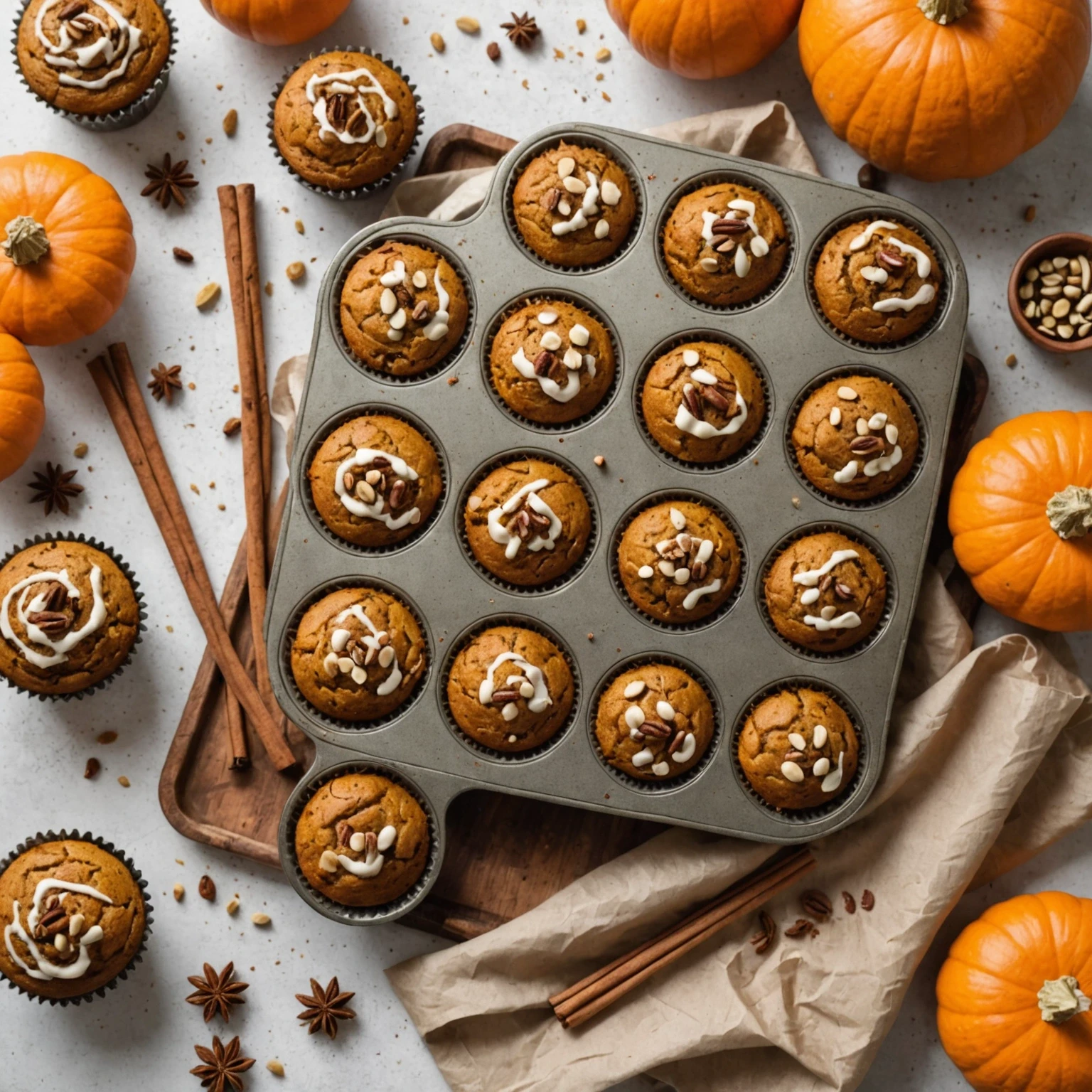 Low-Sugar Cinnamon Pumpkin Protein Muffins