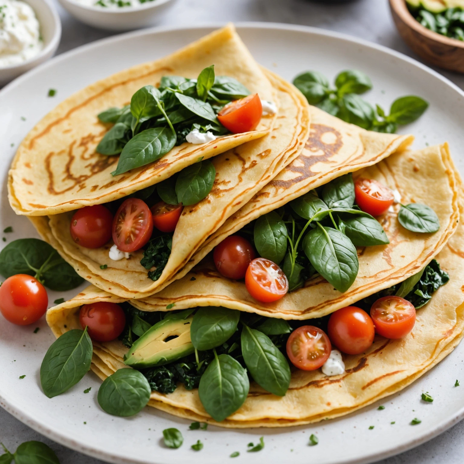Protein-Packed Chickpea and Spinach Savory Crepes