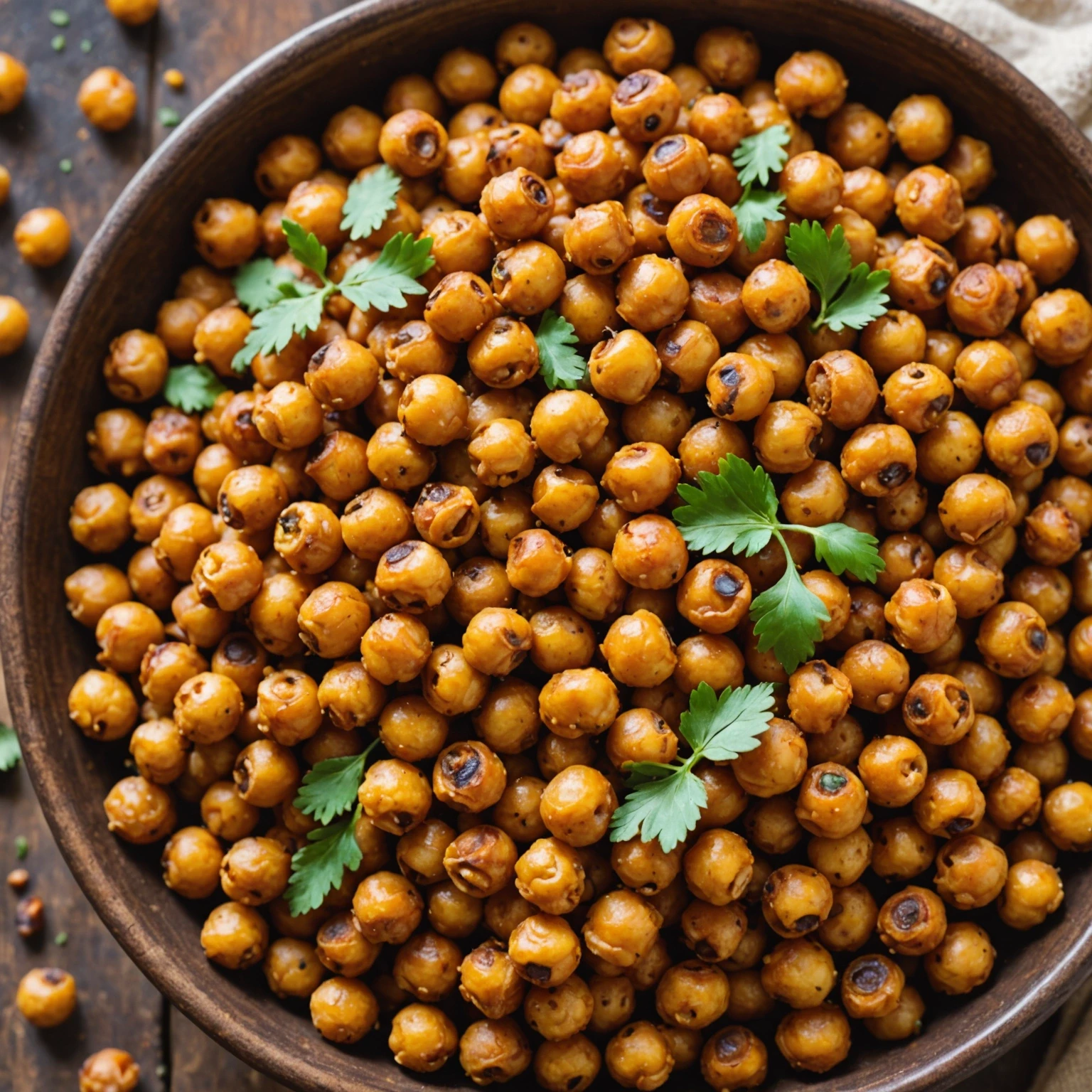 Low-Calorie Spicy Roasted Chickpea Snack Mix