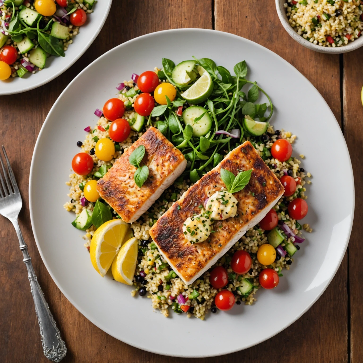 Citrus Herb Crusted Mahi Mahi with Quinoa Salad
