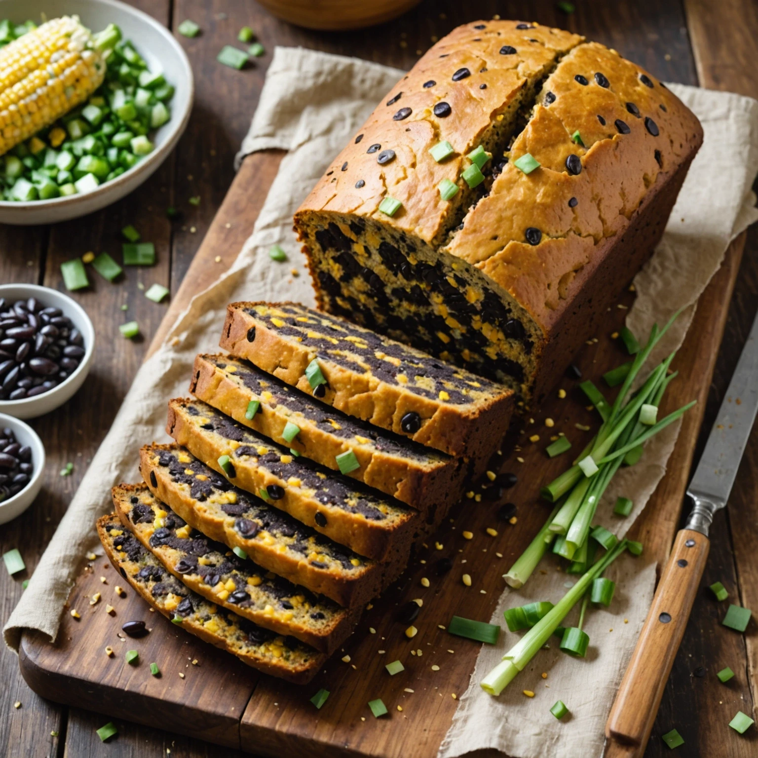 Vegan High-Protein Black Bean and Corn Bread