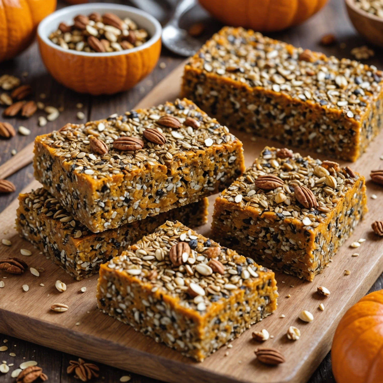 Spiced Pumpkin and Chia Seed Energy Bars