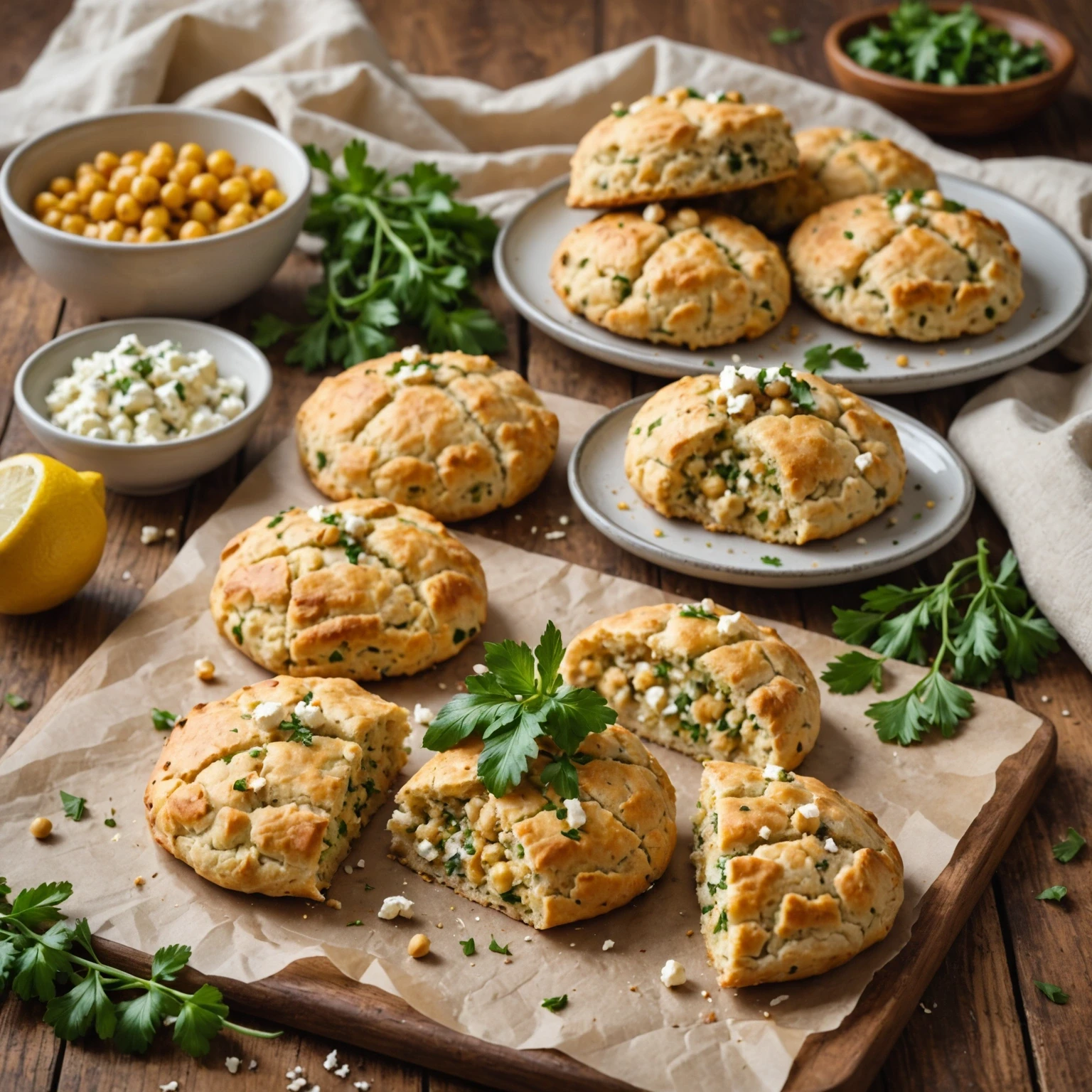 Mediterranean Chickpea and Feta Savory Scones