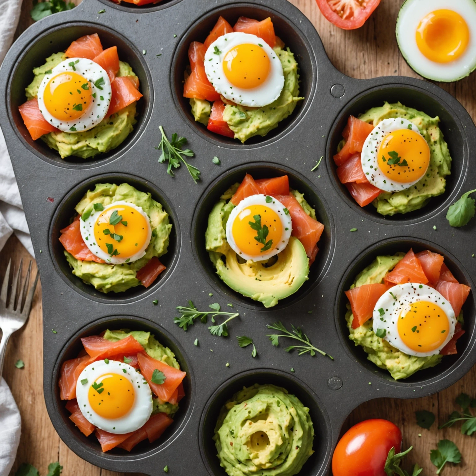 Keto Avocado and Smoked Salmon Breakfast Cups