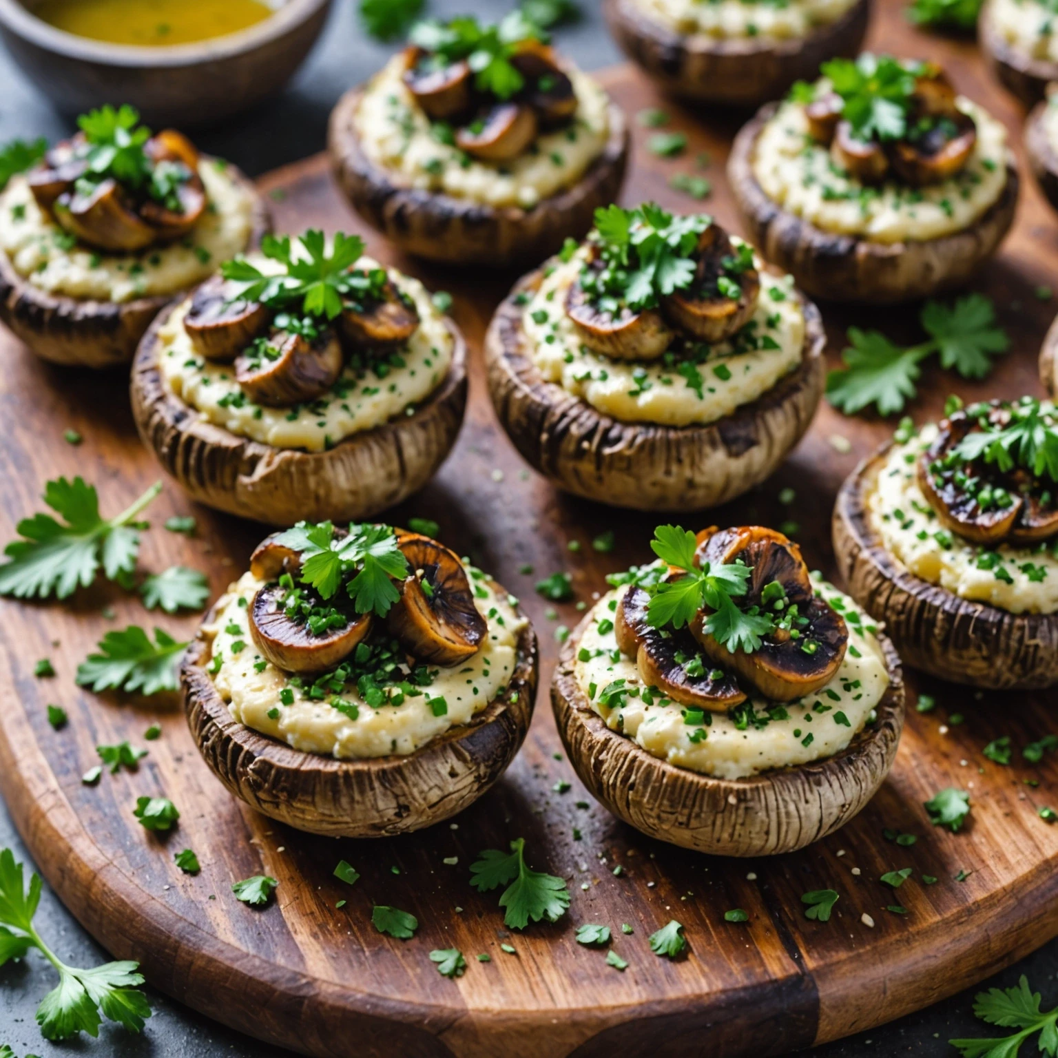 Keto Ricotta and Herb Stuffed Mushrooms