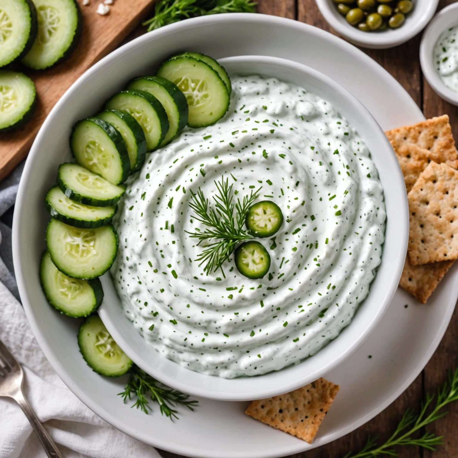 Low-Fat Greek Yogurt and Cucumber Tzatziki Dip