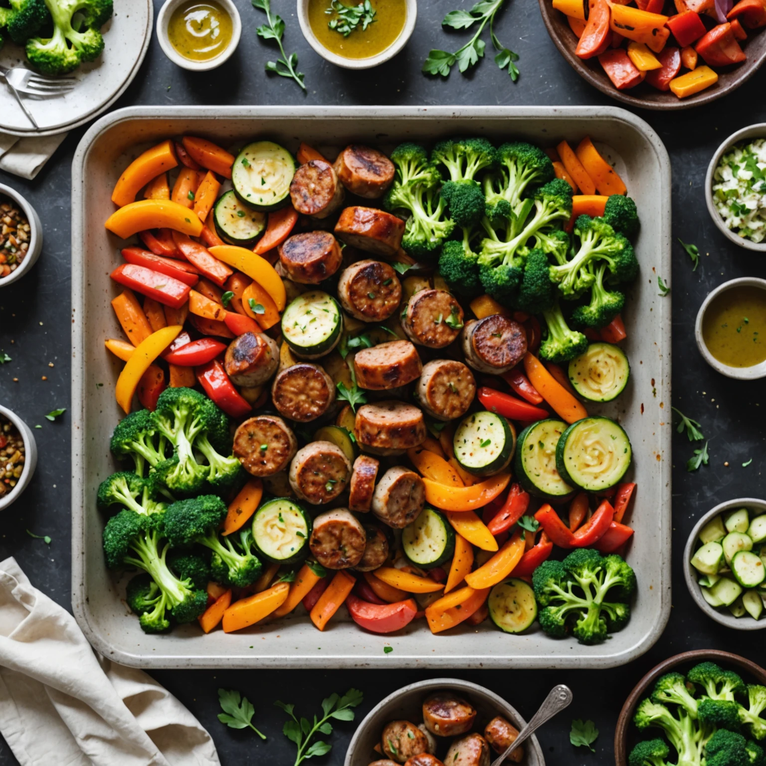 Paleo Roasted Vegetable and Sausage Sheet Pan Dinner