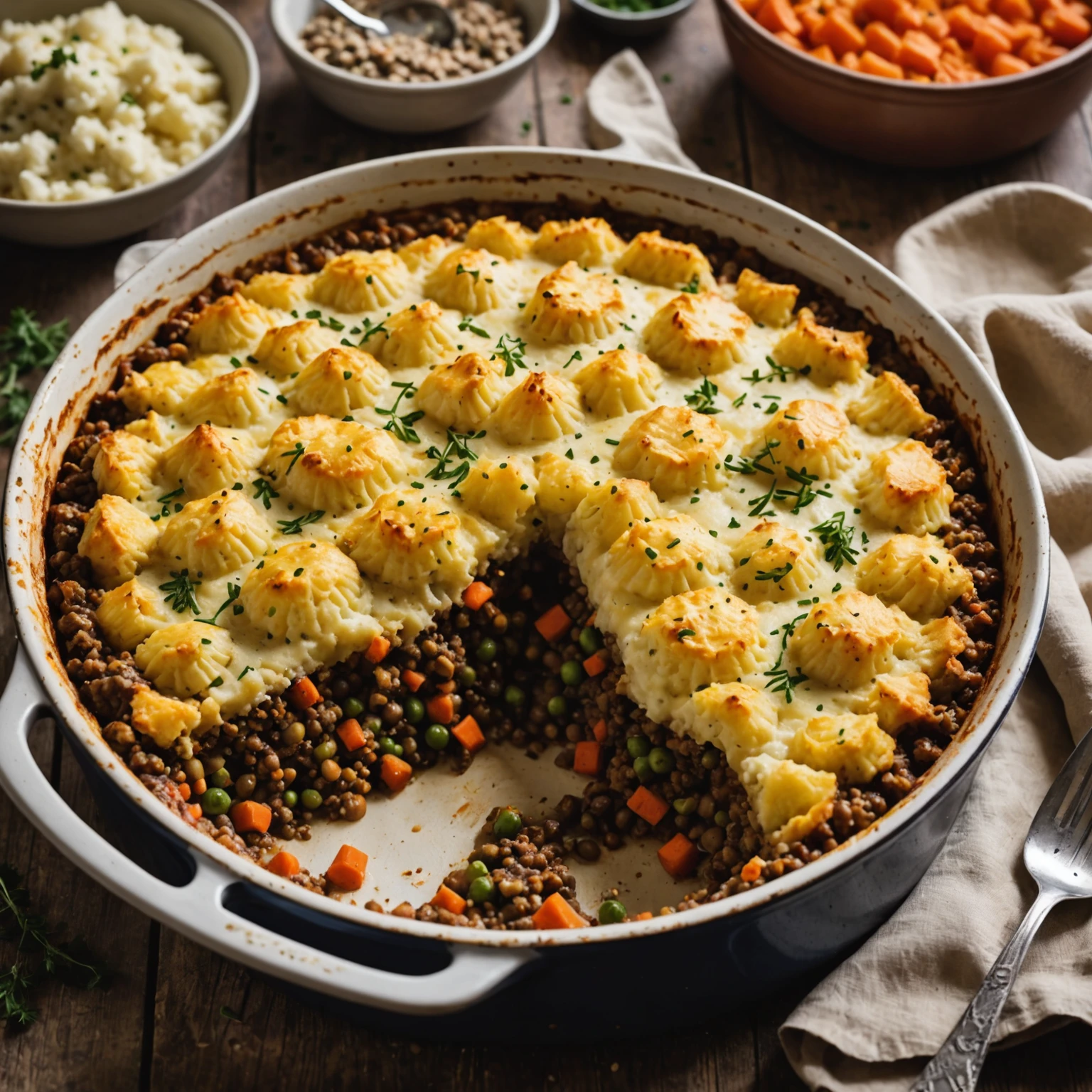 Savory Vegan Lentil and Cauliflower Shepherd's Pie