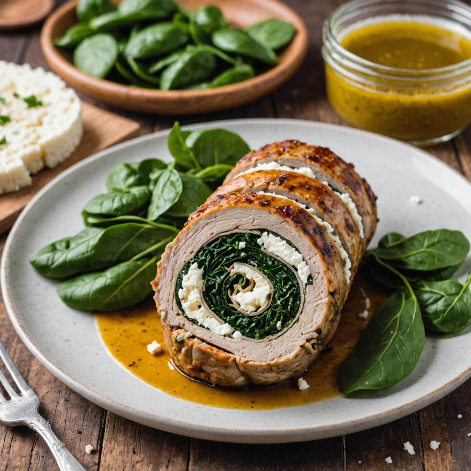 Keto Pork Roulade with Spinach and Feta Filling