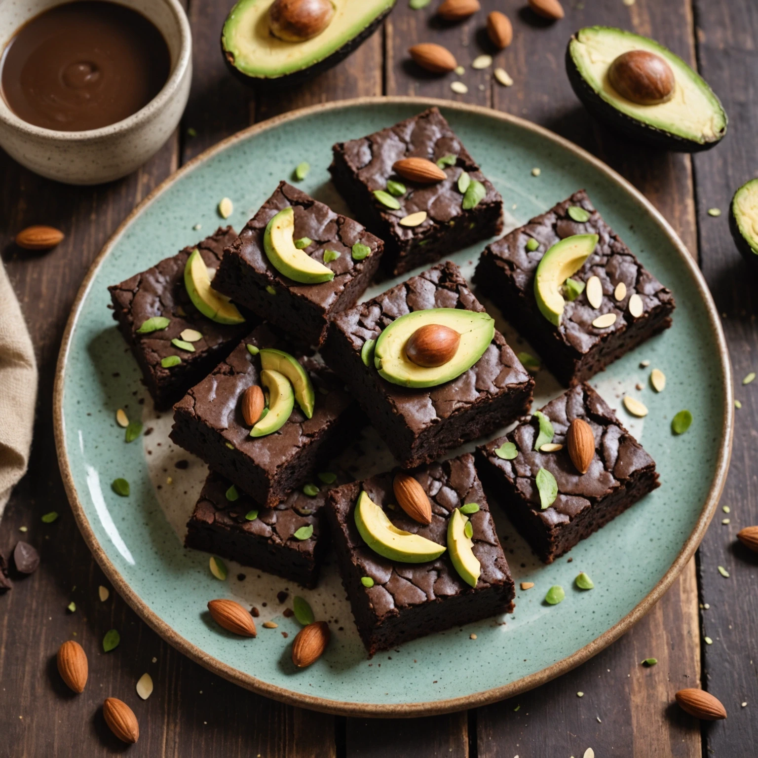 Vegan Chocolate Avocado Brownies with Almond Flour