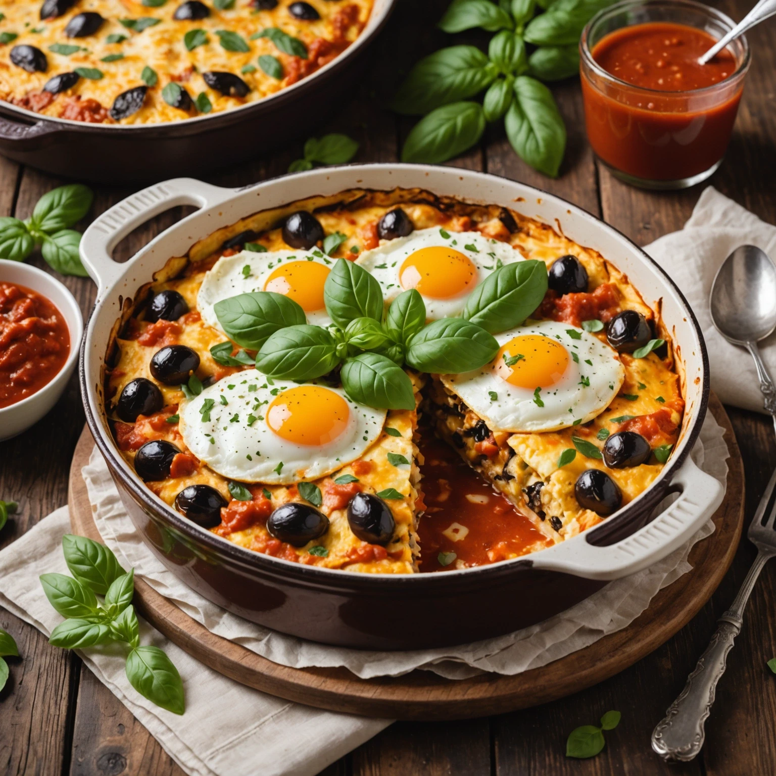 Eggplant Parmesan Baked Omelette