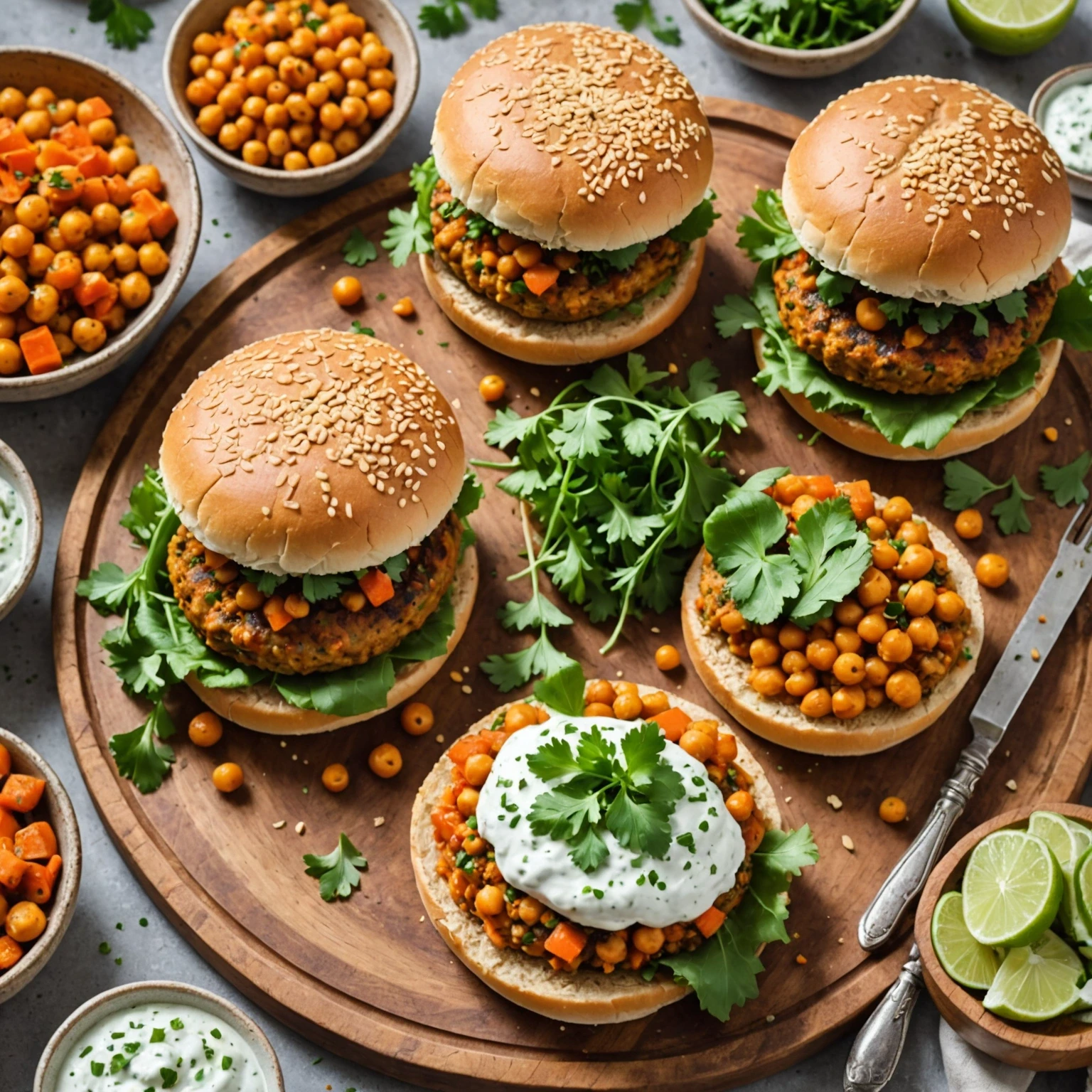 Moroccan Chickpea and Carrot Tagine Meatless Burgers
