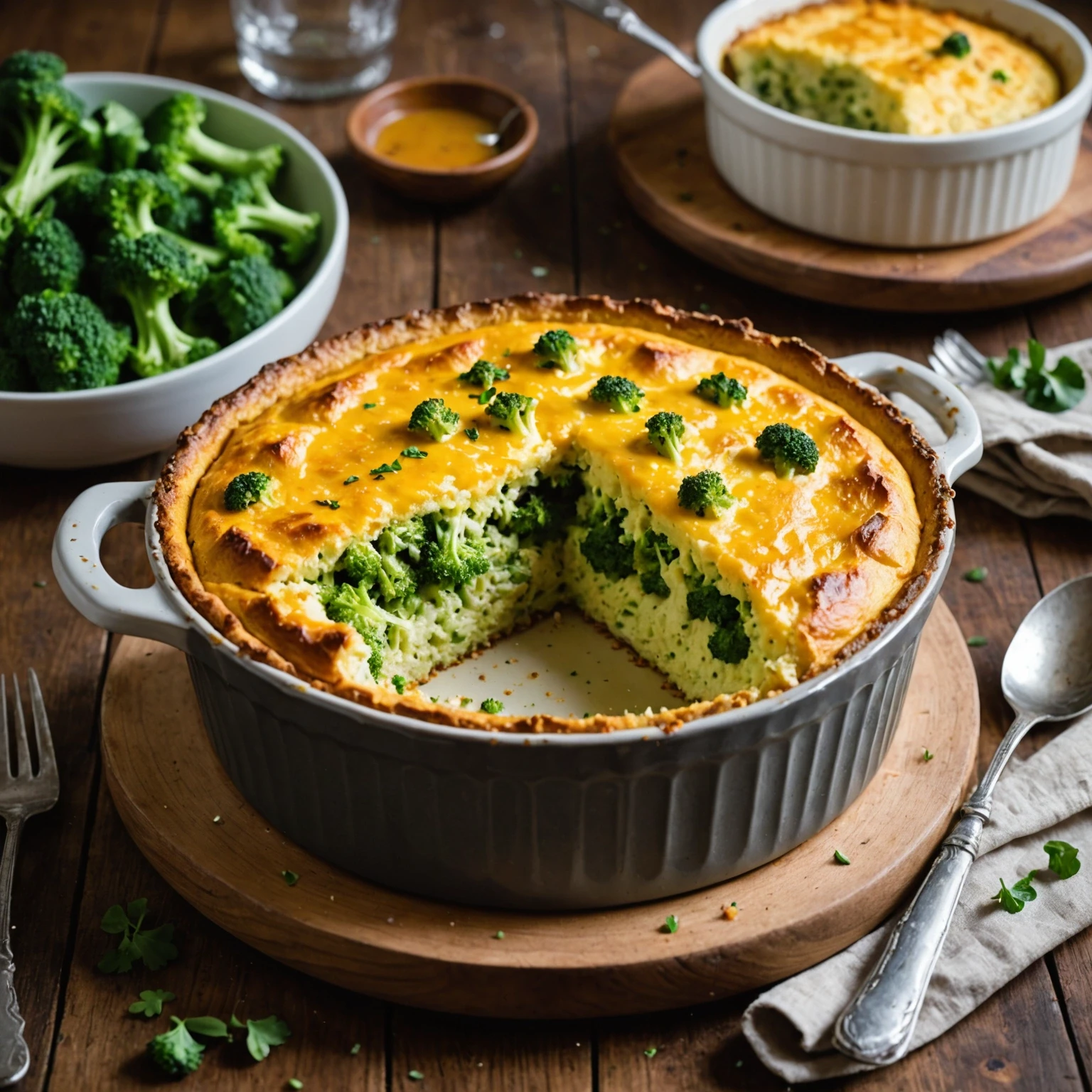 Keto Broccoli and Cheddar Cheese Soufflé