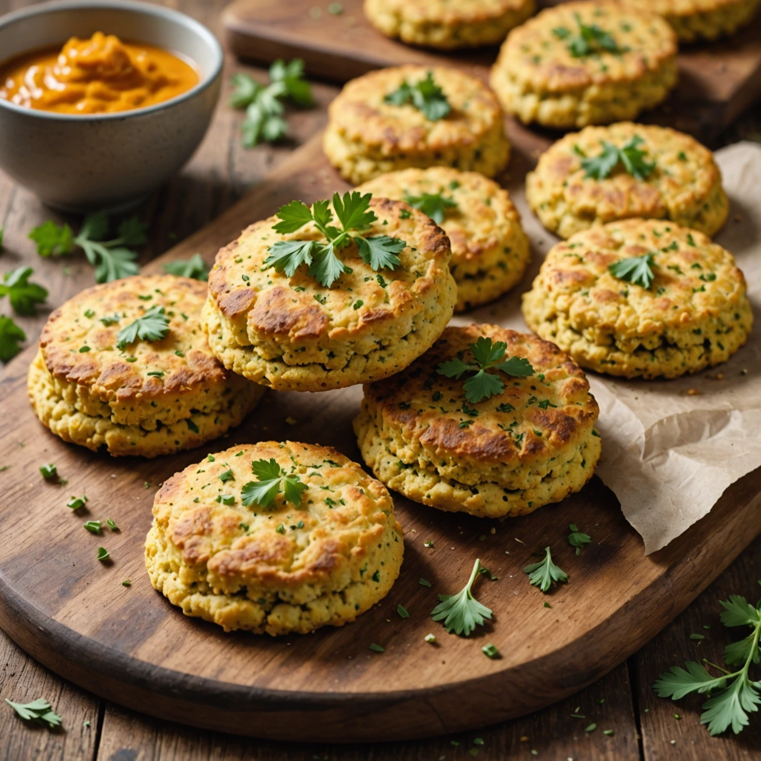 Herbed Vegan Cauliflower and Chickpea Biscuits