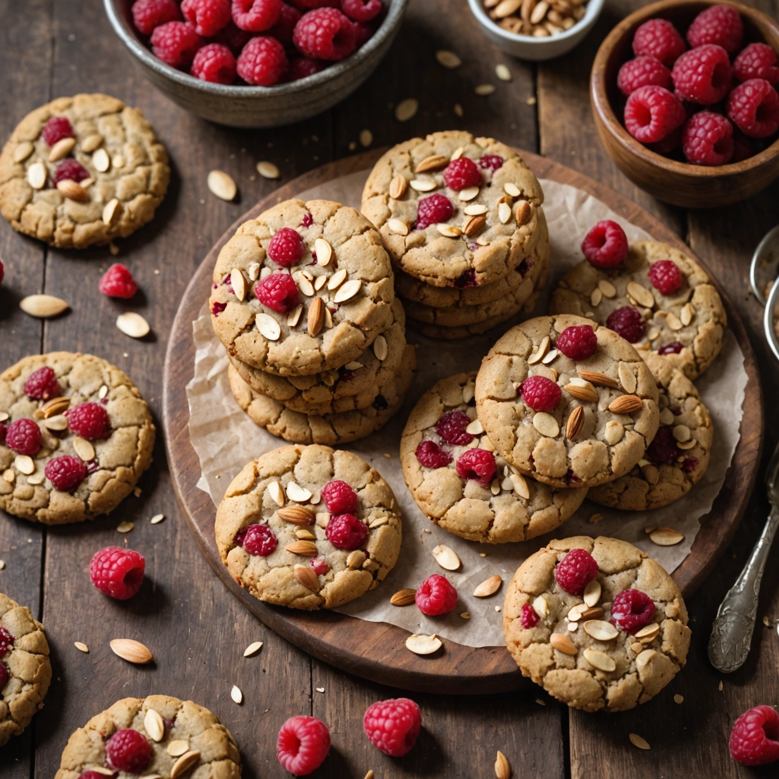 Sugar-Free Vegan Raspberry and Almond Cookies