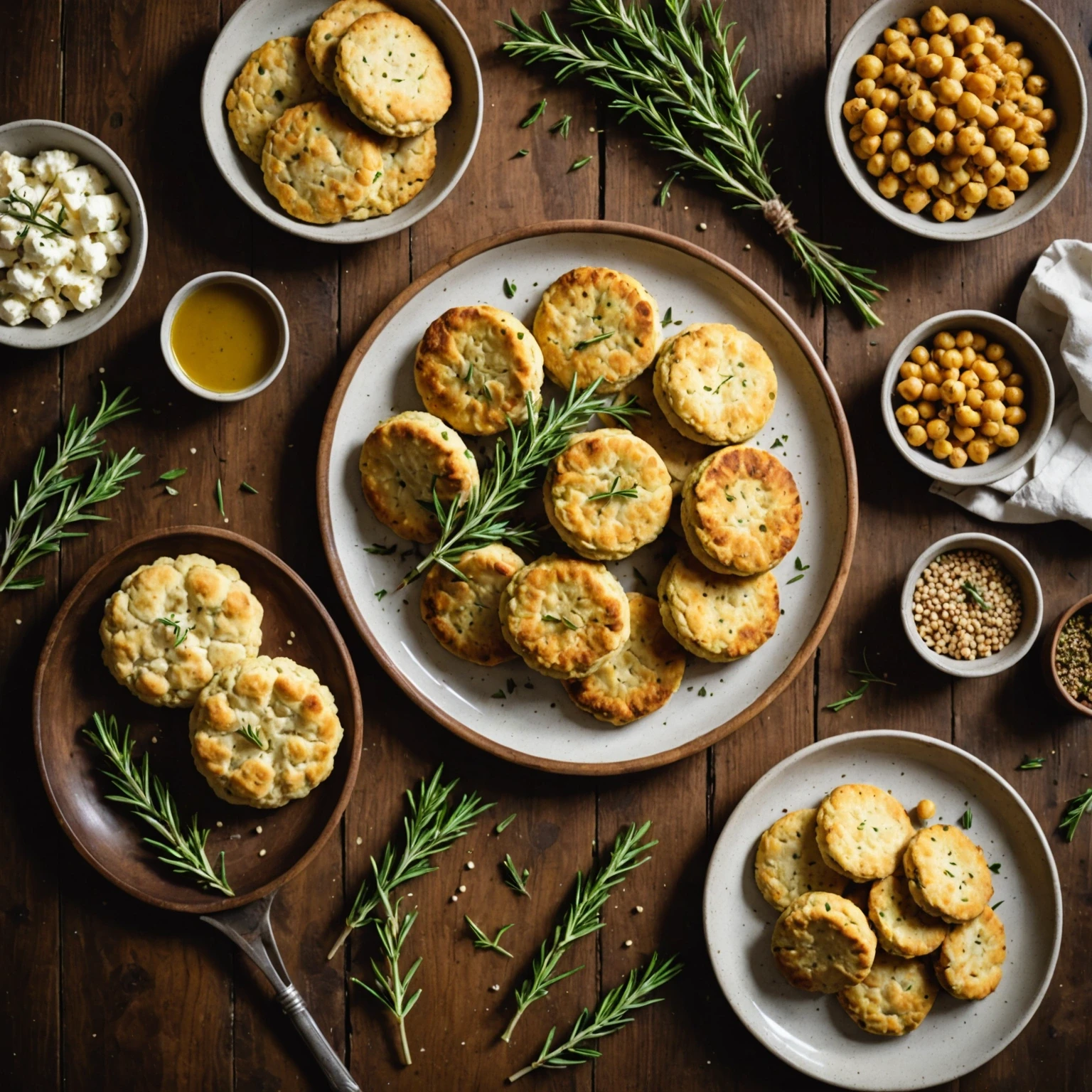 Savory Vegan Cauliflower and Chickpea Biscuits with Rosemary