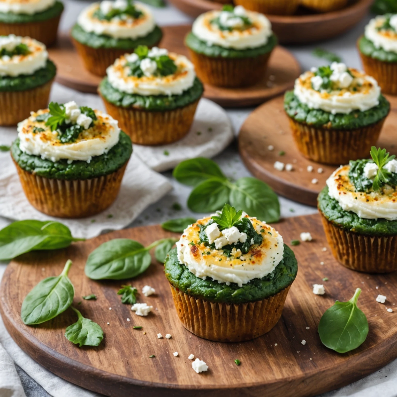 Keto Spinach and Feta Breakfast Cupcakes