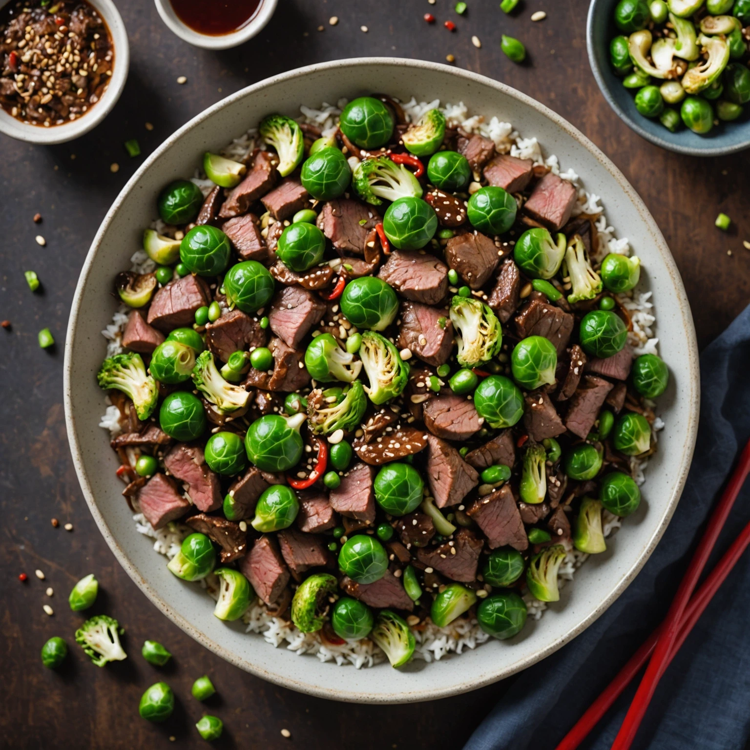 Quick Spiced Beef and Brussels Sprouts Stir-Fry