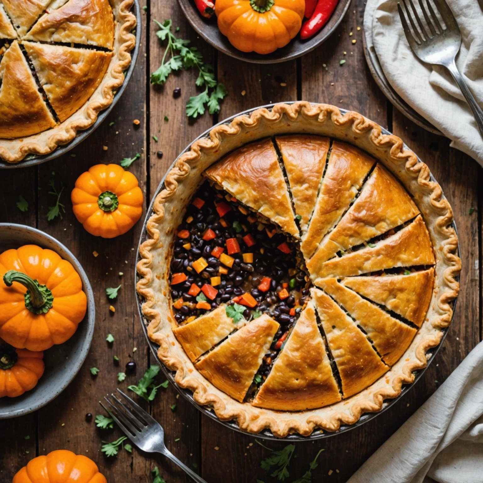 Pumpkin and Black Bean Chili Pot Pie Recipe
