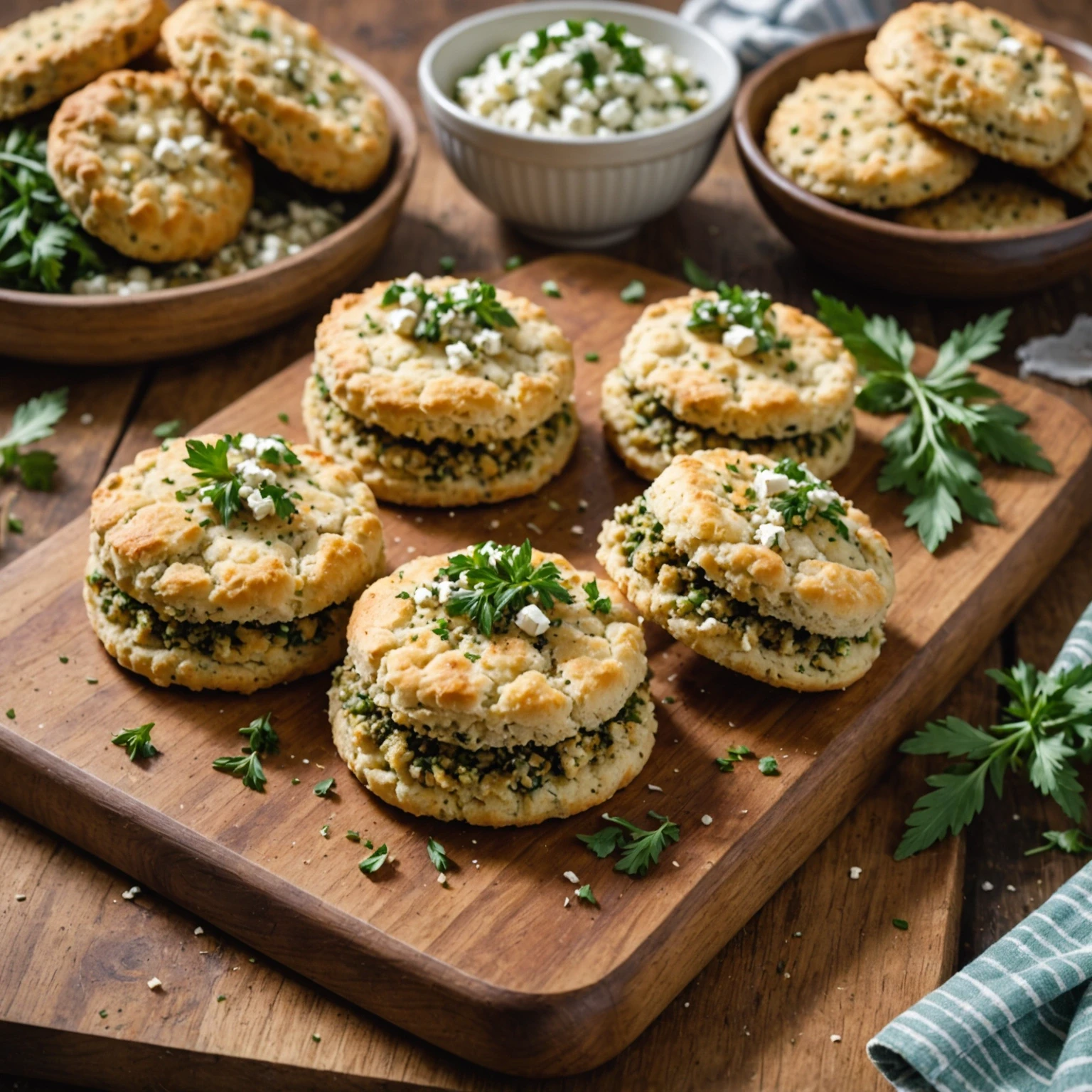Savory Mediterranean Herb Baked Quinoa and Feta Biscuits