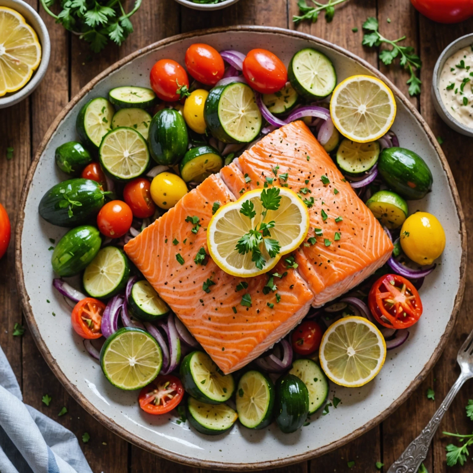Heart-Healthy Low-Calorie Salmon and Vegetable Foil Packets Recipe