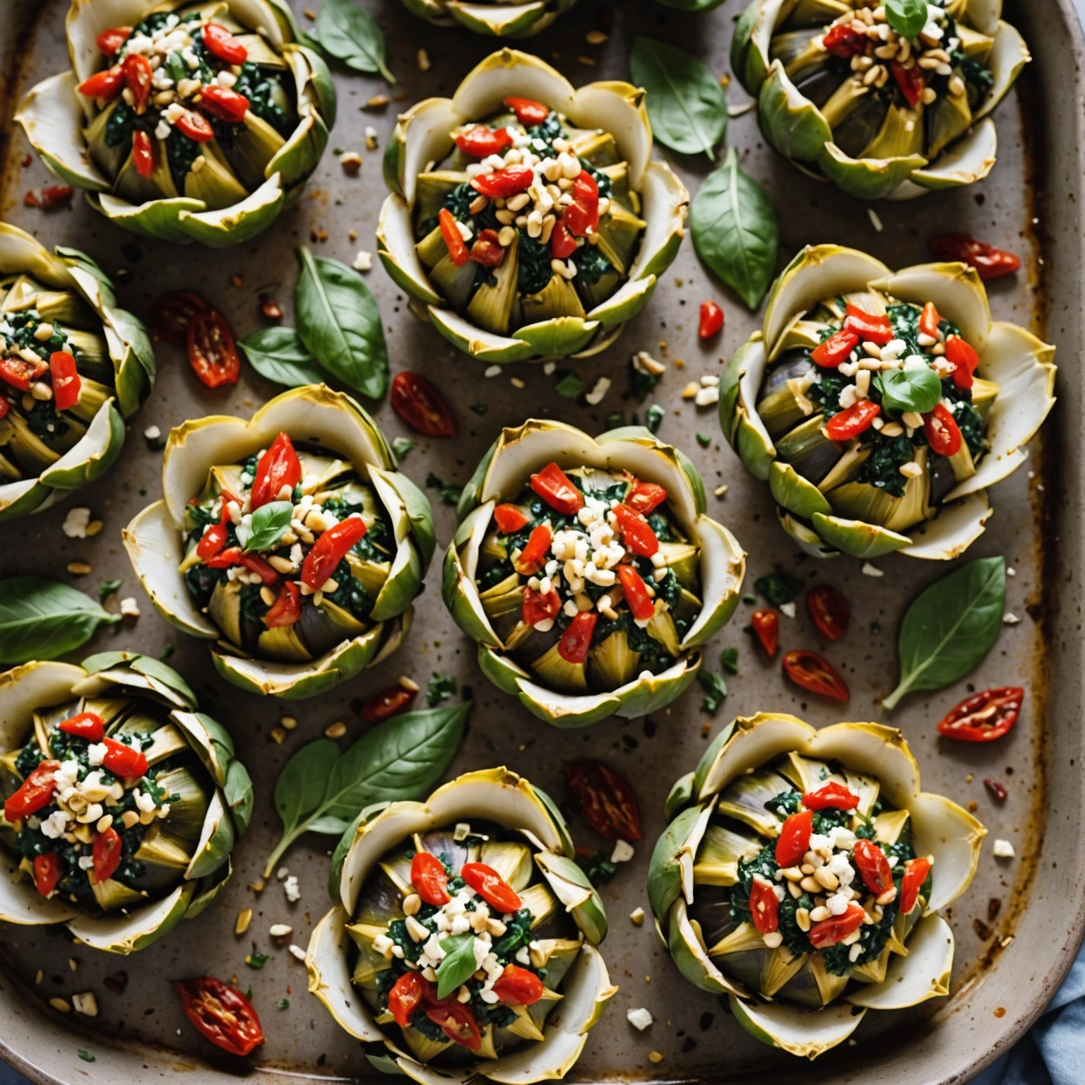 Low-Carb Mediterranean Stuffed Artichoke Hearts