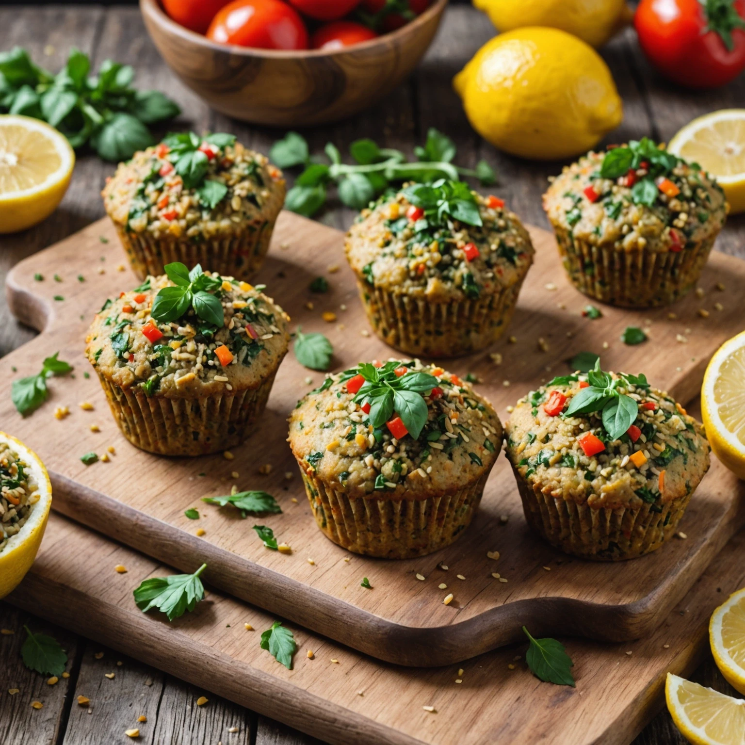 Lentil and Quinoa Breakfast Muffins with Lemon Zest