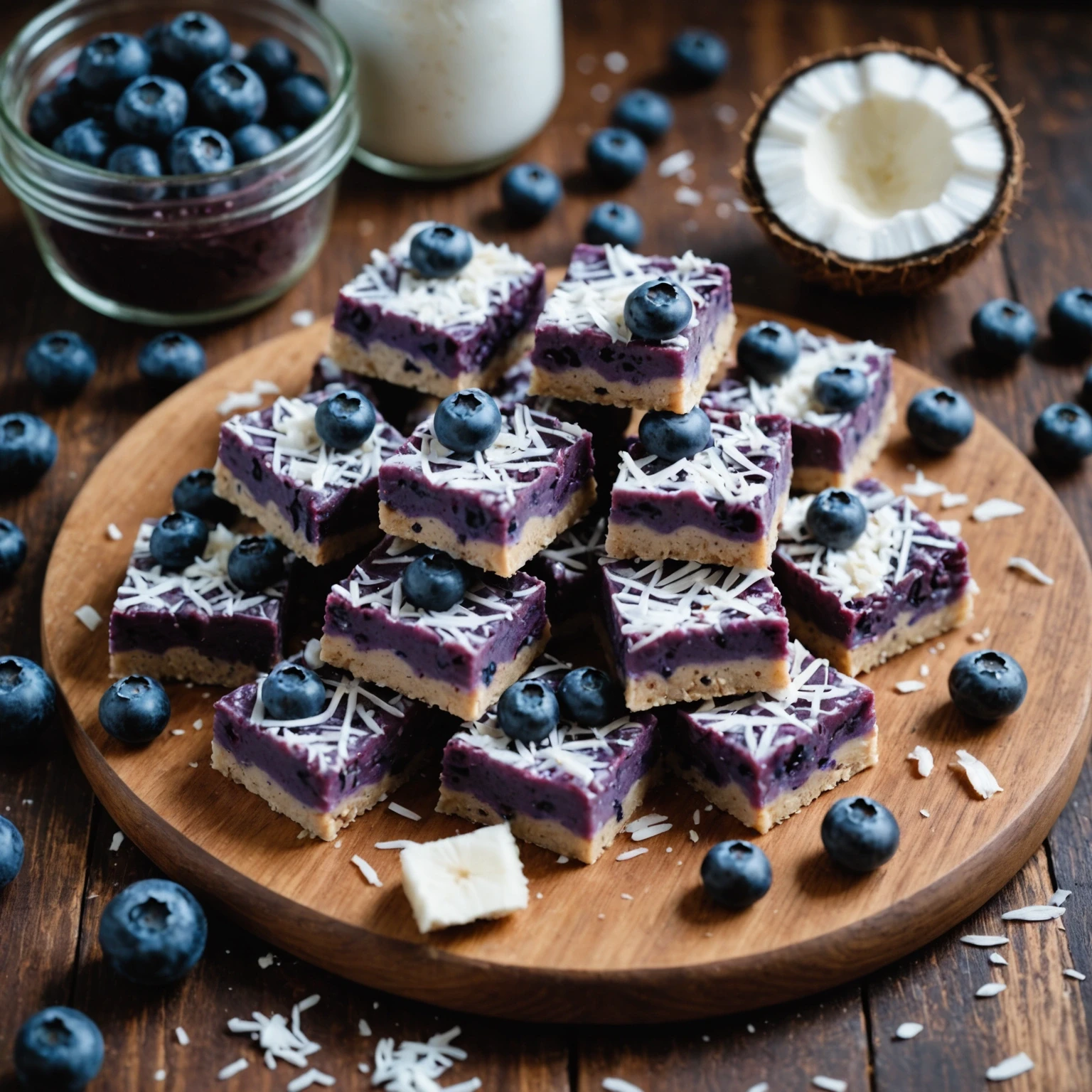 Keto Blueberry Coconut Protein Fudge