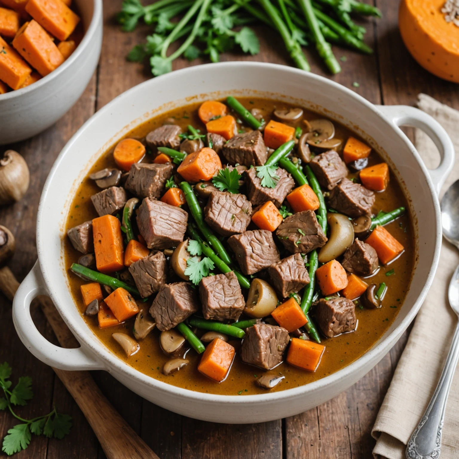 Hearty Paleo Beef and Vegetable Stew with Bone Broth
