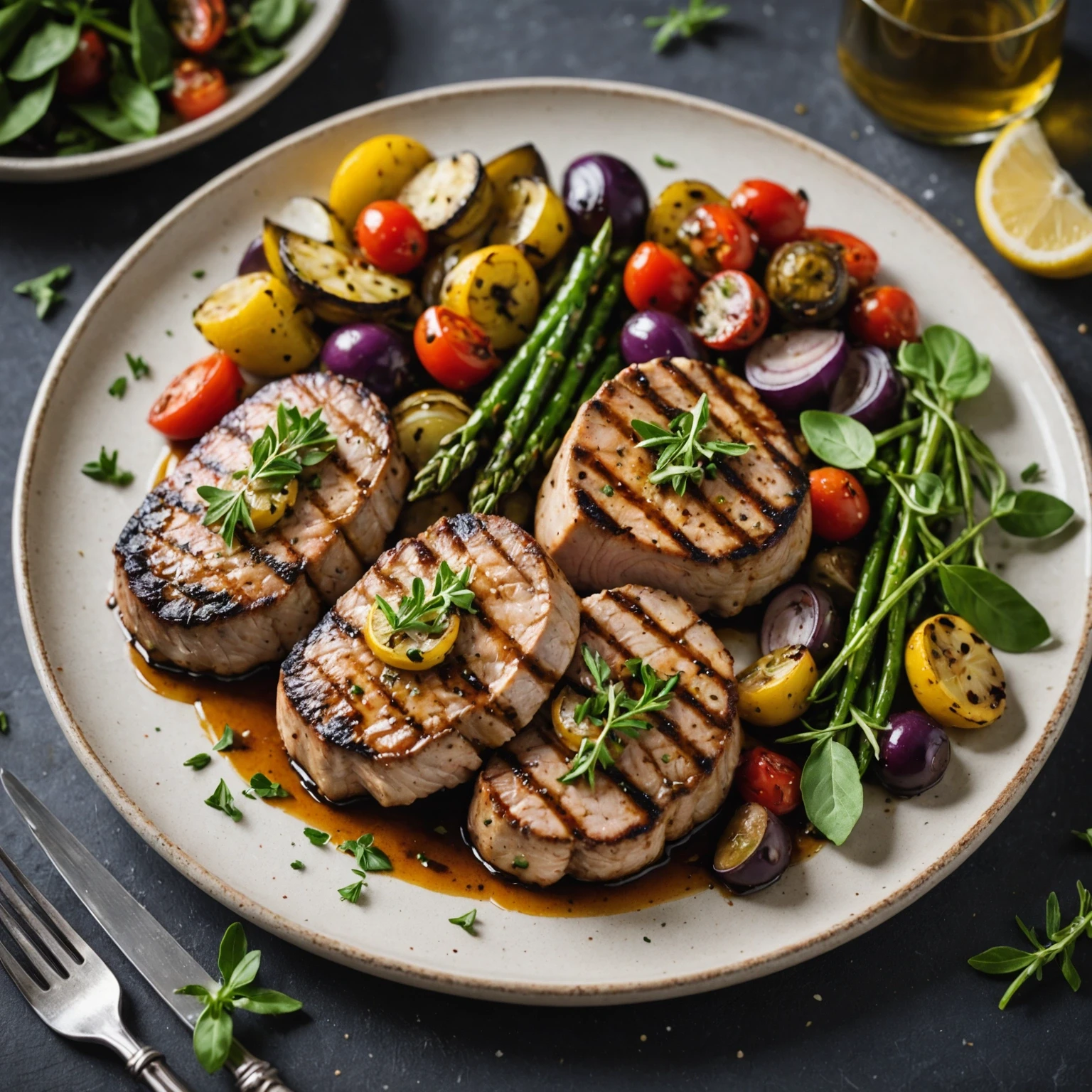 Mediterranean Herb and Olive Oil Grilled Pork Tenderloin