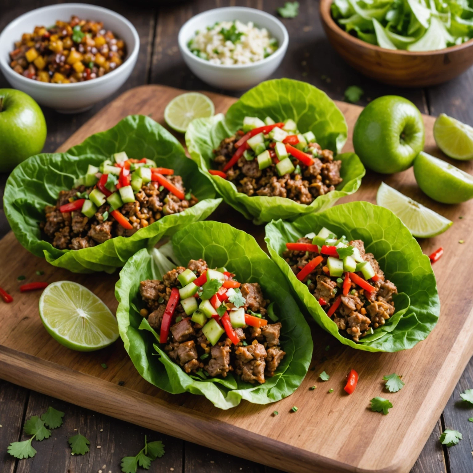 Pork and Apple Chutney Lettuce Wraps