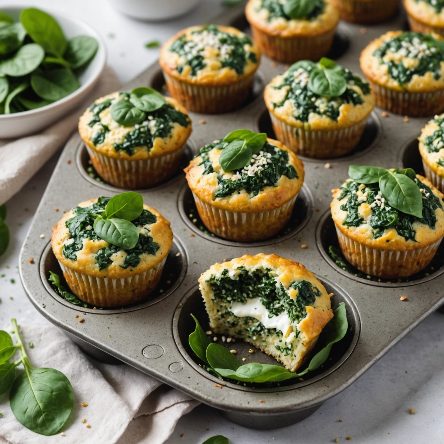 Egg White and Spinach Chia Seed Muffins
