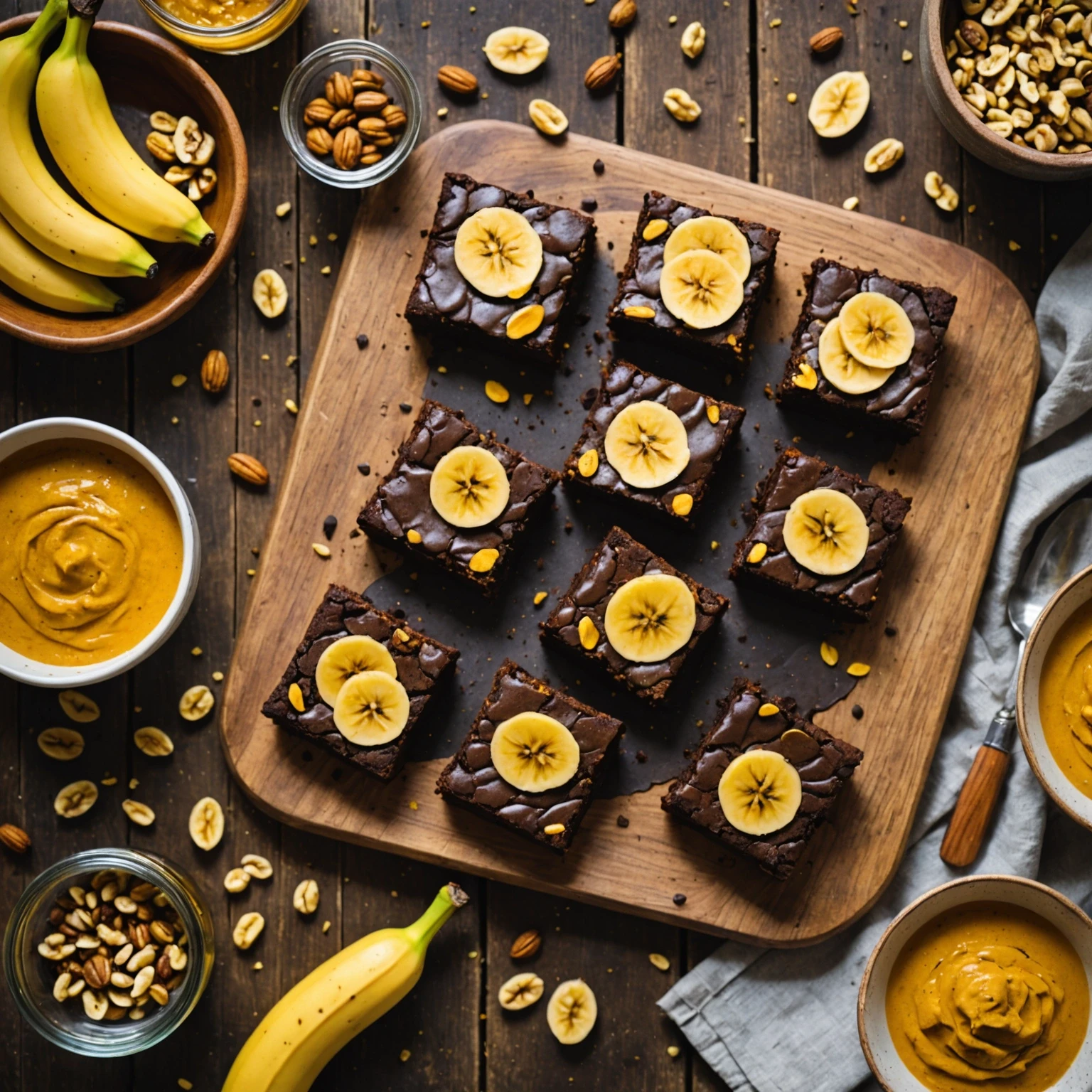 Turmeric Banana Vegan Protein Brownies