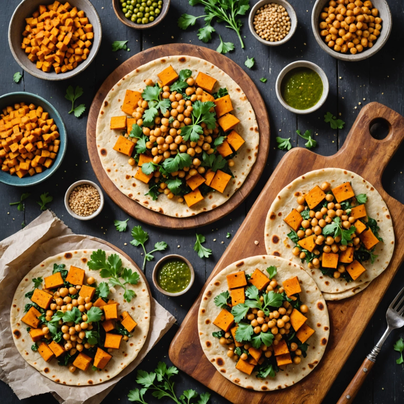 Meal Prep Sweet Potato and Chickpea Flatbreads