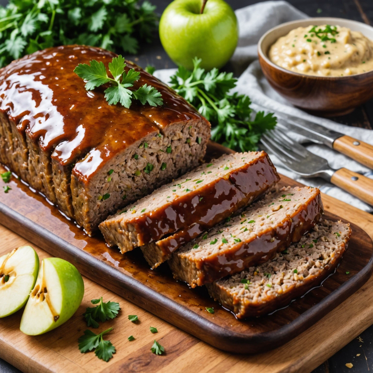 Protein-Packed Pork and Apple Meatloaf with Mustard Glaze
