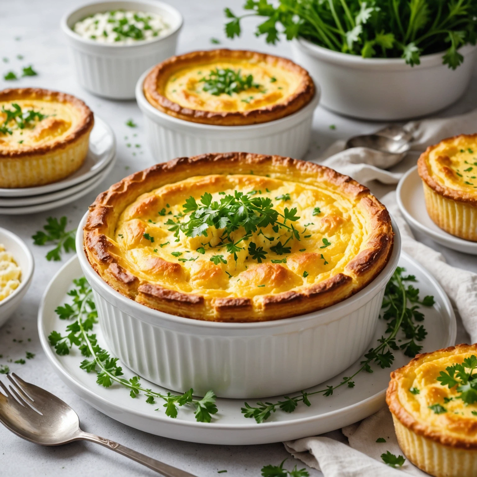 Savory Egg and Herb Soufflé with Goat Cheese