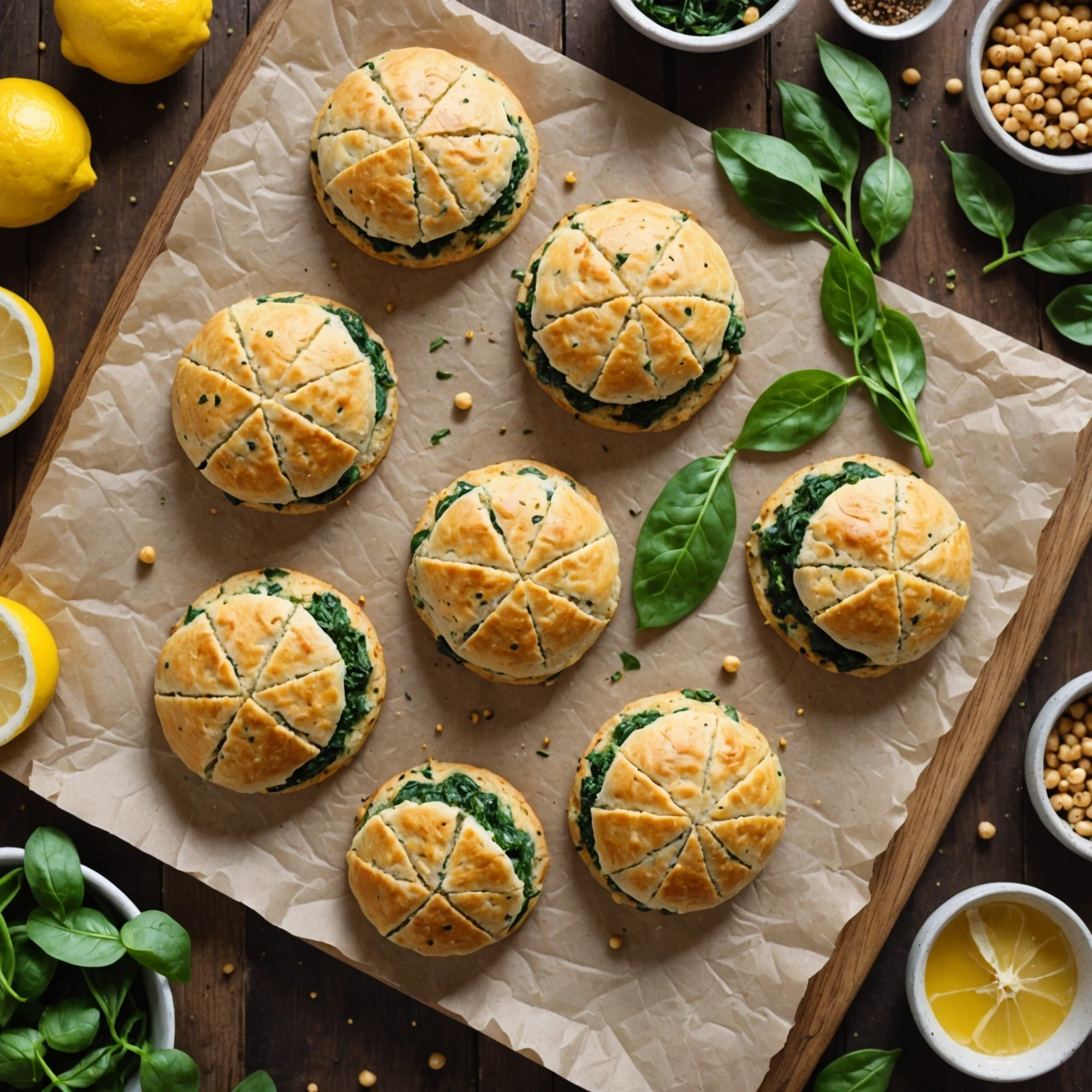 Savory Chickpea and Spinach Protein Scones with Lemon Zest