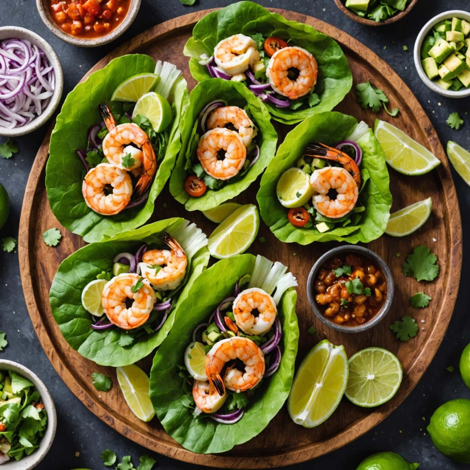 Low-Carb Spiced Seafood and Avocado Lettuce Wraps