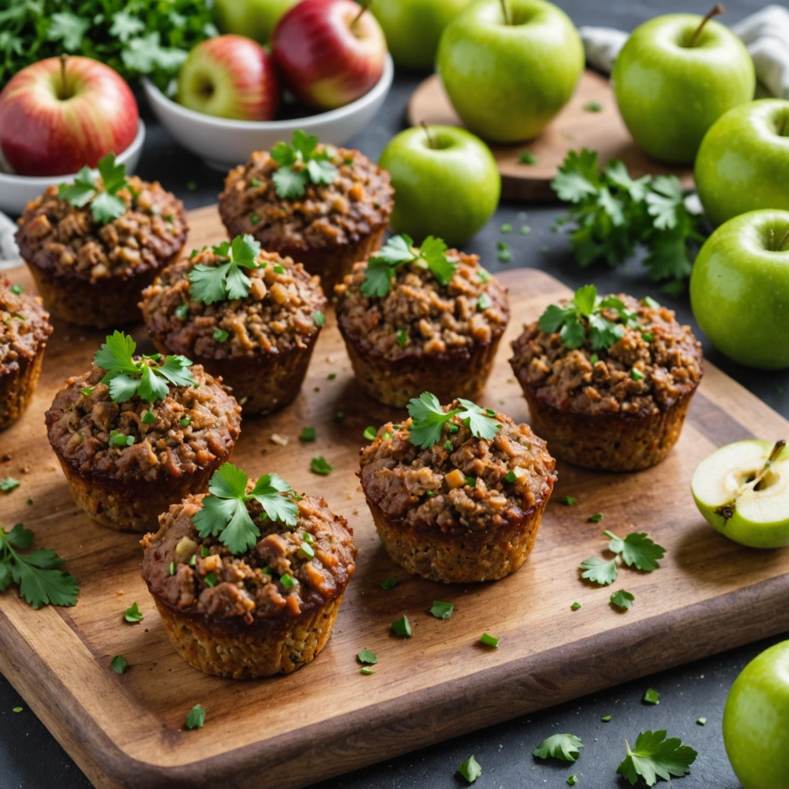 Low-Calorie Spiced Pork and Apple Mini Meatloaf Muffins